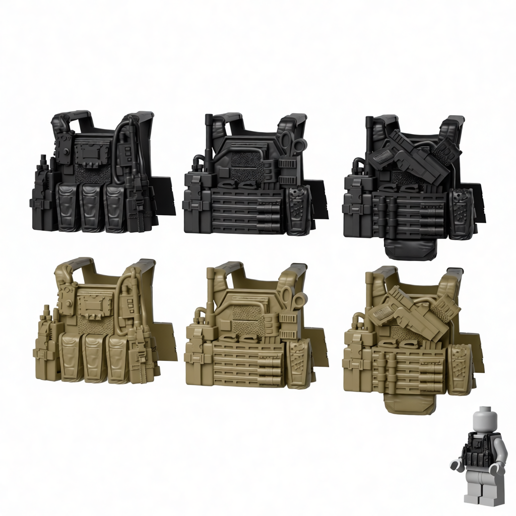 RE Tactical Vest 6-Piece Set for Brick Minifigures